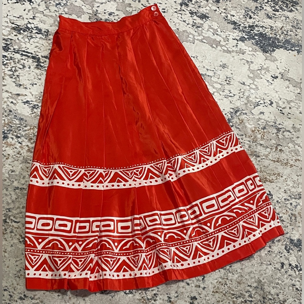 Liz Claiborne Skirt Size 6 Stunning Orange‎ Color Beach Cruise Office Fun